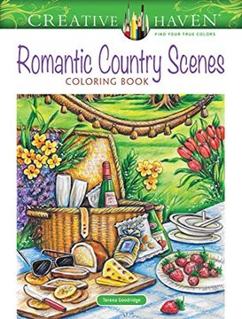 portada Creative Haven Romantic Country Scenes Coloring Book (en Inglés)