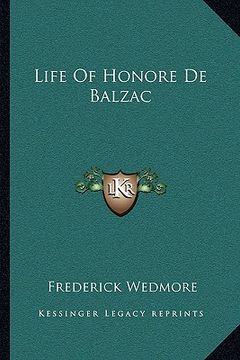 portada life of honore de balzac (en Inglés)