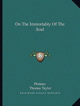 portada on the immortality of the soul (en Inglés)