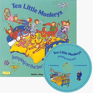 portada Ten Little Monkeys Jumping on the bed (Classic Books With Holes us Soft Cover With cd) (in English)