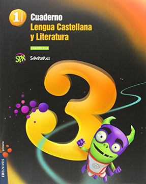 portada Cuaderno 3 de Lengua Castellana y L. 1º Primaria (Cuadrícula) (Superpixépolis)