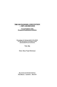portada ifa: the oecd model convention - 1997 and beyond: current problems of the permanent establishment definition (en Inglés)