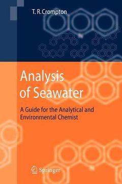 portada analysis of seawater: a guide for the analytical and environmental chemist (in English)