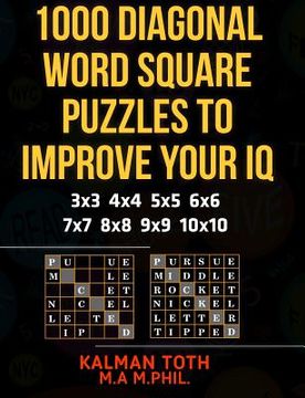 portada 1000 Diagonal Word Square Puzzles to Improve Your IQ (en Inglés)