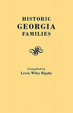 portada historic georgia families (en Inglés)