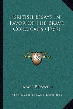 portada british essays in favor of the brave corcicans (1769) (en Inglés)