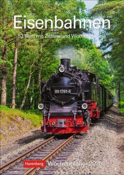portada Eisenbahnen Wochenplaner 2025 - 53 Blatt mit Zitaten und Wochenchronik
