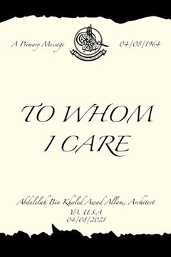 portada To Whom I Care (in English)