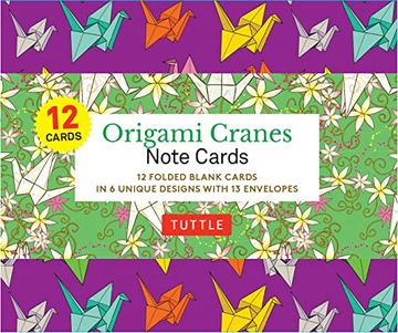 portada Origami Cranes Note Cards- 12 Cards: In 6 Designs With 13 Envelopes (Card Sized 4 1 (in English)
