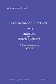 portada Philosophy of Language: 1 (Philosophical Issues: A Supplement to Nous) (en Inglés)