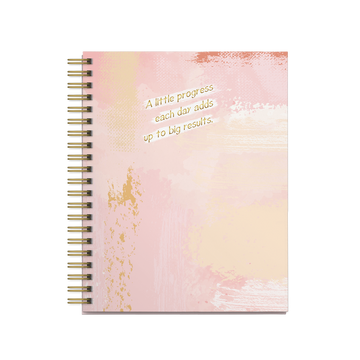 portada Cuaderno A4  TIE DYE A little progress each day adds ud to big results