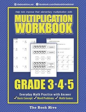 portada Multiplication Workbook Grade 3 4 5: Everyday Math Practice with Answer (en Inglés)
