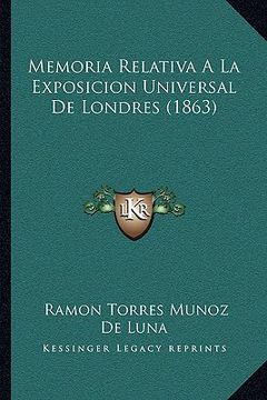 portada memoria relativa a la exposicion universal de londres (1863)