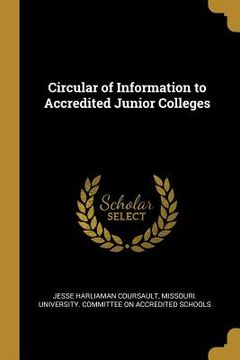 portada Circular of Information to Accredited Junior Colleges (in English)