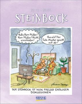 portada Steinbock 2025: Sternzeichenkalender-Cartoonkalender als Wandkalender im Format 19 x 24 cm.