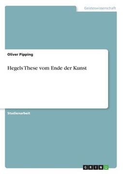 portada Hegels These vom Ende der Kunst (en Alemán)