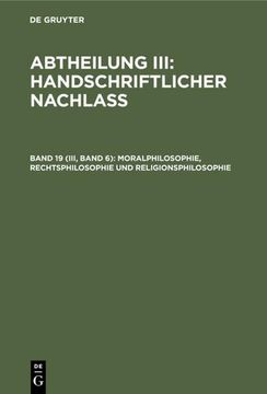 portada Moralphilosophie, Rechtsphilosophie und Religionsphilosophie (in German)