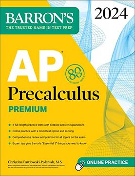 portada AP Precalculus Premium, 2024: 3 Practice Tests + Comprehensive Review + Online Practice (en Inglés)