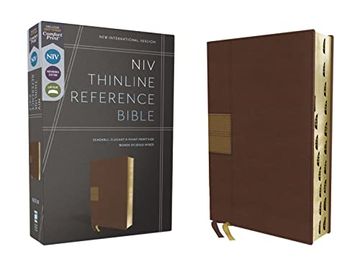 portada Niv, Thinline Reference Bible, Leathersoft, Brown, red Letter, Thumb Indexed, Comfort Print (in English)