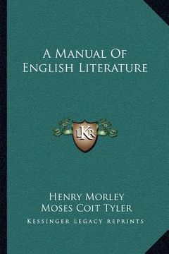 portada a manual of english literature (en Inglés)