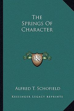 portada the springs of character (in English)