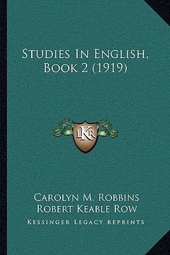 portada studies in english, book 2 (1919)