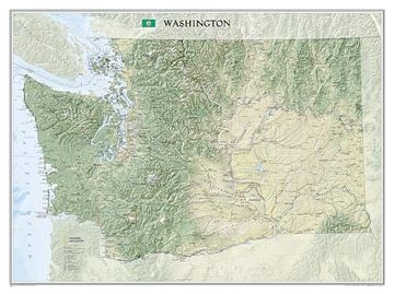 portada National Geographic Washington Wall map (40. 5 x 30. 25 in) (National Geographic Reference Map)