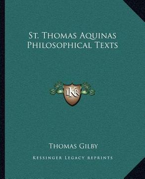 portada st. thomas aquinas philosophical texts (in English)