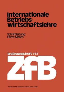portada Internationale Betriebswirtschaftslehre (en Alemán)
