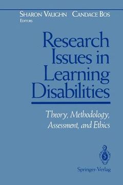portada research issues in learning disabilities: theory, methodology, assessment, and ethics (en Inglés)