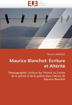 portada Maurice Blanchot: Ecriture Et Alterite