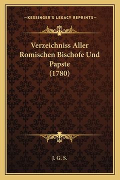 portada Verzeichniss Aller Romischen Bischofe Und Papste (1780) (in German)