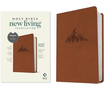 portada Nlt Giant Print Premium Value Bible, Filament-Enabled Edition (Leatherlike, British tan Mountain)