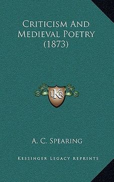 portada criticism and medieval poetry (1873) (en Inglés)