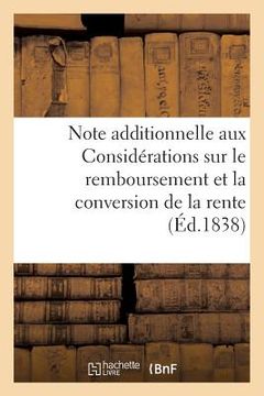 portada Note Additionnelle Aux Considérations Sur Le Remboursement Et La Conversion de la Rente (en Francés)