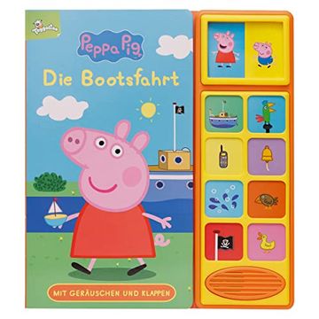 portada Peppa pig - die Bootsfahrt - Klappen-Geräusche-Buch mit 10 Sounds - Pappbilderbuch für Kinder ab 3 Jahren (en Alemán)