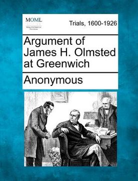 portada argument of james h. olmsted at greenwich (en Inglés)