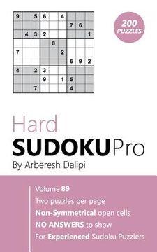 portada Hard Sudoku Pro: Book for Experienced Puzzlers (200 puzzles) Vol. 89 (en Inglés)