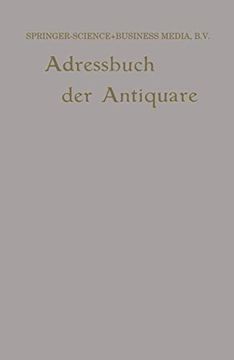 portada Internationales Adressbuch Der Antiquar-Buchhändler / International Directory of Second-Hand Booksellers / Annuaire International Des Librairies d'Occ (en Alemán)