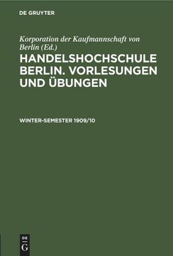 portada Winter-Semester 1909/10 (en Alemán)