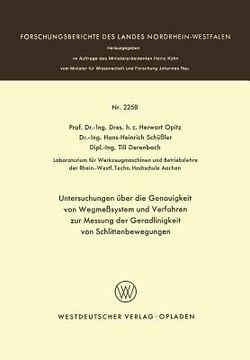 portada Untersuchungen Über Die Genauigkeit Von Wegmeßsystemen Und Verfahren Zur Messung Der Geradlinigkeit Von Schlittenbewegungen