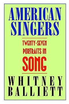 portada american singers: twenty-seven portraits in song (en Inglés)