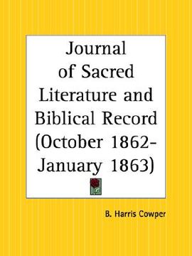 portada journal of sacred literature and biblical record, october 1862 to january 1863