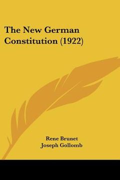 portada the new german constitution (1922) (in English)