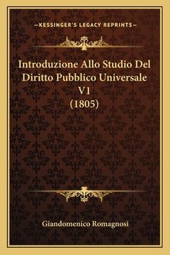 portada Introduzione Allo Studio Del Diritto Pubblico Universale V1 (1805) (en Italiano)