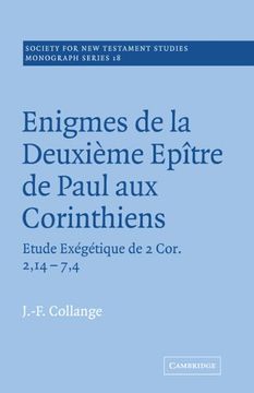 portada Enigmes de la Deuxieme Epitre de Paul aux Corinthiens (Society for new Testament Studies Monograph Series) (in English)