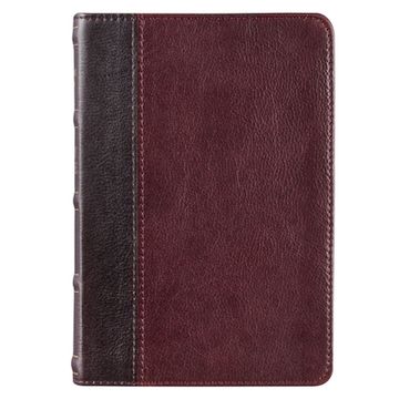 portada KJV Compact Bible Two-Tone Brown/Brandy Full Grain Leather (en Inglés)