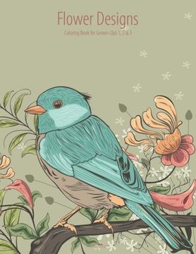 portada Flower Designs Coloring Book for Grown-Ups 1, 2 & 3
