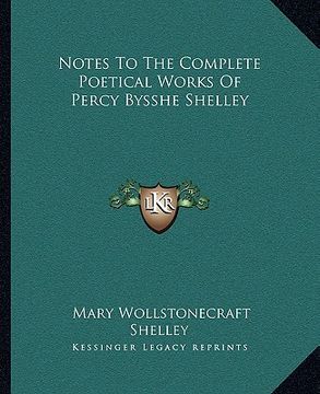 portada notes to the complete poetical works of percy bysshe shelley (in English)