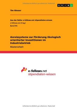 portada Anreizsysteme Zur Forderung Okologisch Orientierter Investitionen Im Industriebetrieb (German Edition)